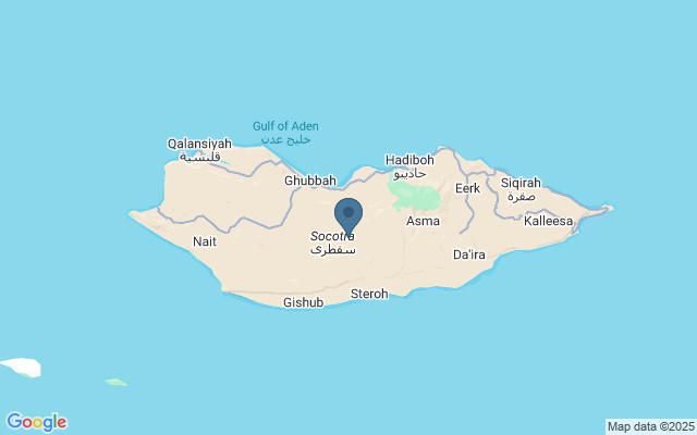 Kaart met locatie Socotra-archipel